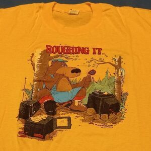 Vintage Camping Bear Single Stitched T-shirt